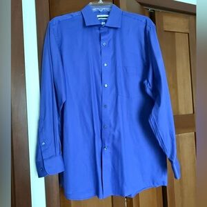 Men’s Van Heusen Electric Blue / Purple Dress Shirt Classic Professional Cut